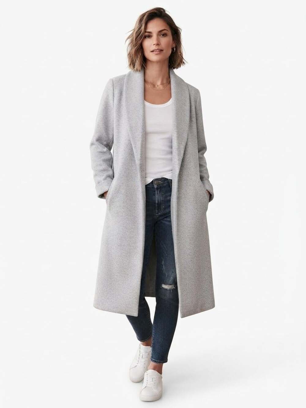 Joie Anastasia Long Coatigan Size M Grey Wool Blend Coatigan